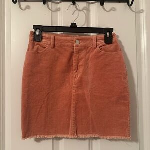 Simplee Apparel Corduroy Mini Skirt in Peach